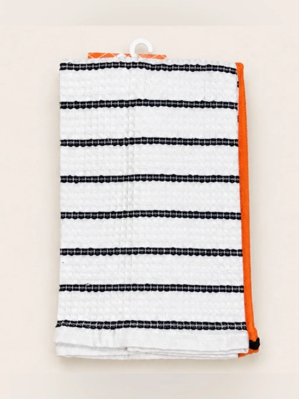 👀  HALLOWEEN KITCHEN TOWELS SET OF 2 SPOOKY WITCH CAT 100% COTTON ORANGE BLACK